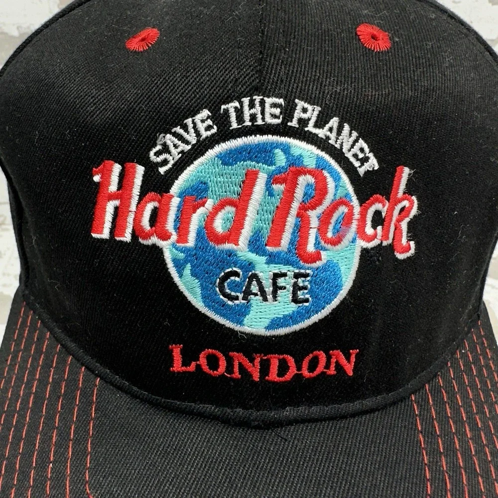 Hard Rock Cafe London Hat Black Snapback Stitched 100% Cotton Save The Planet